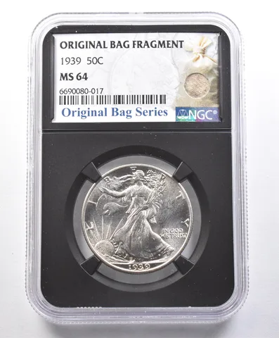 1939 Walking Liberty Half Dollar Original Bag Fragment MS64 NGC *4116