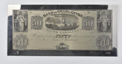$50 Charleston SC Large Note Engraved Plate 151.8g Sterling Silver Bar a6567