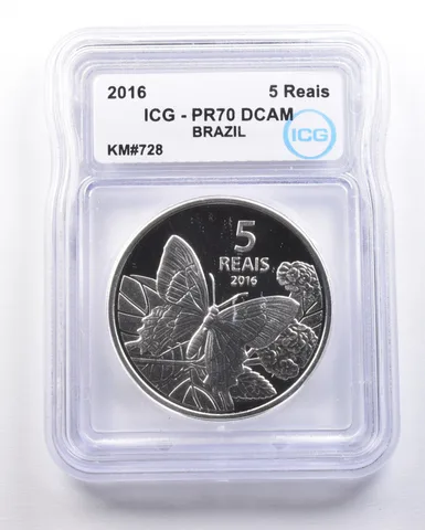 2016 Brazil 5 Reais Rio Olympics KM#728 PR70 DCAM ICG a4693