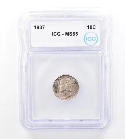 1937 Mercury Dime MS65 ICG Beautiful Tone *1727