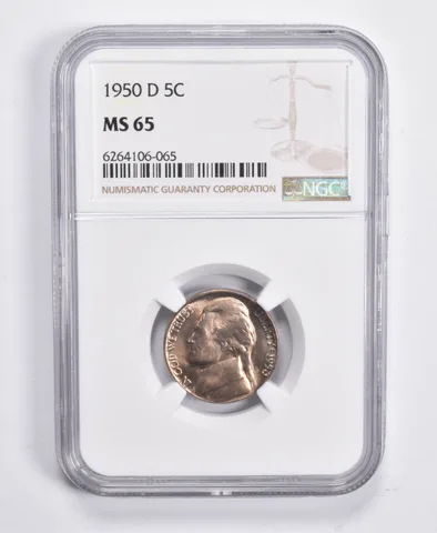 1950-D Jefferson Nickel MS65 NGC Brown Lbl