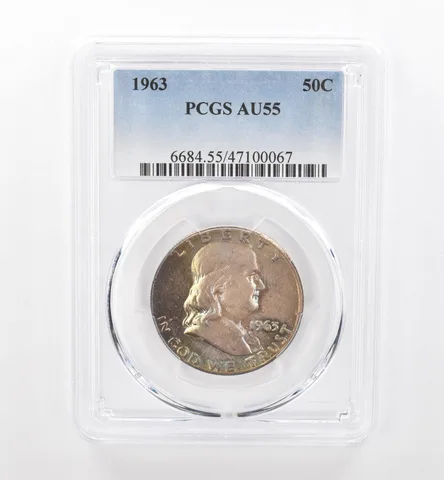 1963 Franklin Half Dollar AU55 PCGS Beautiful Tone *1850