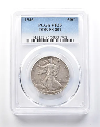 1946 Walking Liberty Half Dollar DDR FS-801 VF35 PCGS *5388