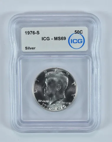 1976-S Kennedy Half Dollar Silver MS69 ICG 40%