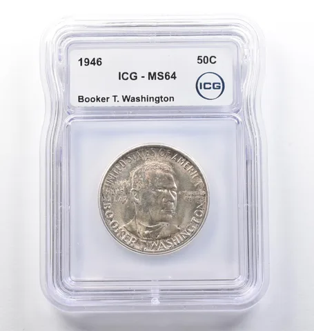 1946 Booker T Washington Commemorative Half Dollar MS64 ICG *0166