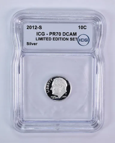 2012-S Roosevelt Dime Silver Limited Edition Set PR70 DCAM ICG