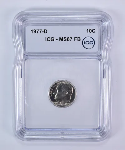 1977-D Roosevelt Dime MS67 FB ICG