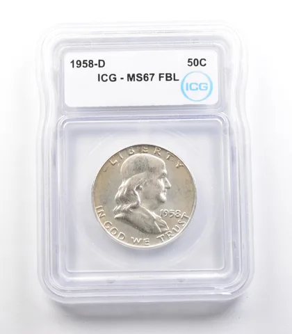 1958-D Franklin Half Dollar MS67 FBL ICG *2386