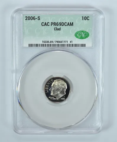 2006-S Roosevelt Dime CLAD PR69 DCAM CAC CACg