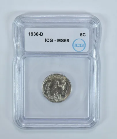 1936-D Indian Head Buffalo Nickel MS66 ICG