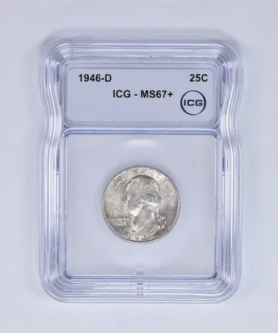 1946-D Washington Quarter MS67+ ICG Beautiful Tone *8002