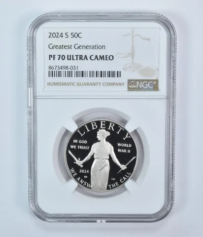 2024-S Greatest Generation Commemorative Half Dollar PF70 UCAM NGC