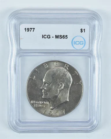 1977 Eisenhower $1 MS65 ICG