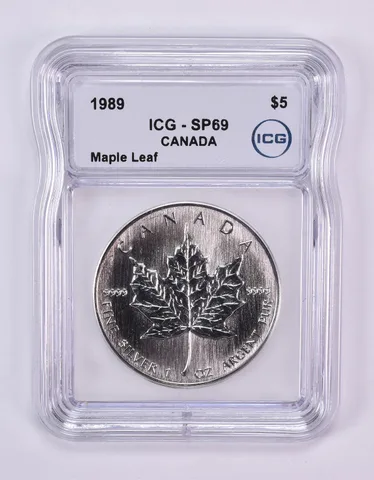 1989 Canada 5 Dollar Silver Maple Leaf SP69 ICG