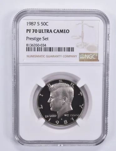 1987-S Kennedy Half Dollar Prestige Set PF70 UCAM NGC Brown Label