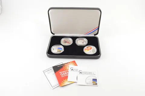 2008 2009 2014 Palau $5 & 2010 Tuvalu $1 Berlin Wall 1 Oz Silver PF 4 Coin *9320