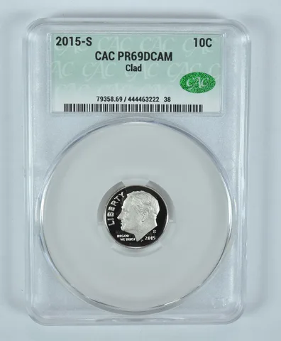 2015-S Roosevelt Dime CLAD PR69 DCAM CAC CACg