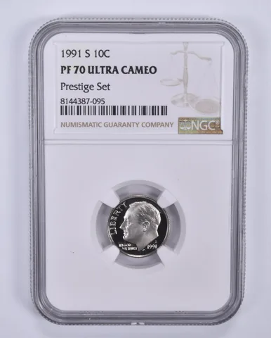 1991-S Roosevelt Dime Prestige Set PF70 UCAM NGC Brown Label