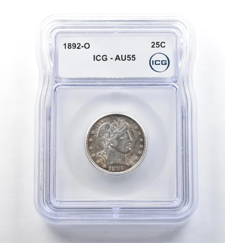 1892-O Barber Quarter AU55 ICG *2657