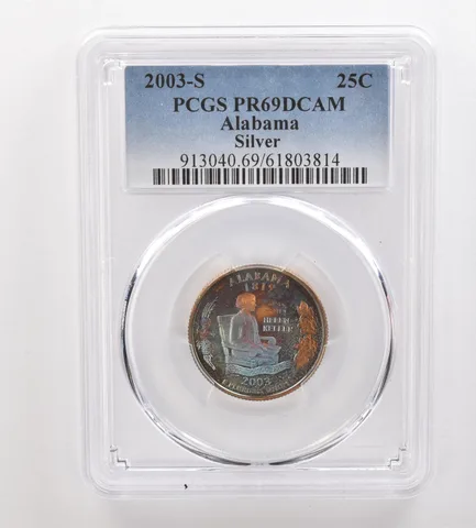 2003-S Washington State Quarter Alabama Silver PR69 DCAM PCGS Nice Tone *3271