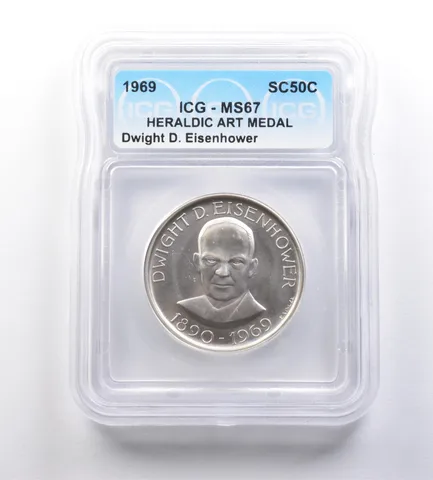 1969 So-Called Half Dollar Dwight D Eisenhower MS67 ICG *7229