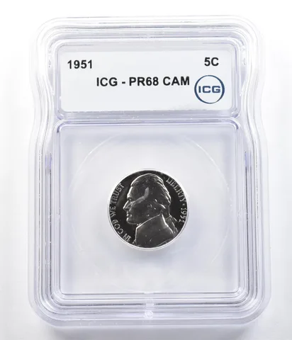 1951 Jefferson Nickel PR68 CAM ICG *6295