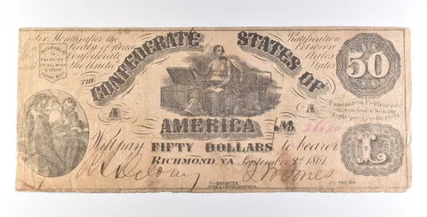 1861 $50 Confederate States Of America Note T14 *7271