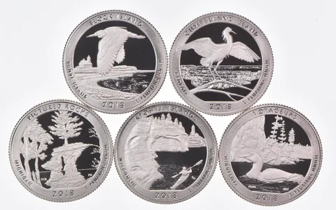 2018-S America The Beautiful Quarters (clad) From Proof Set (5 coins)