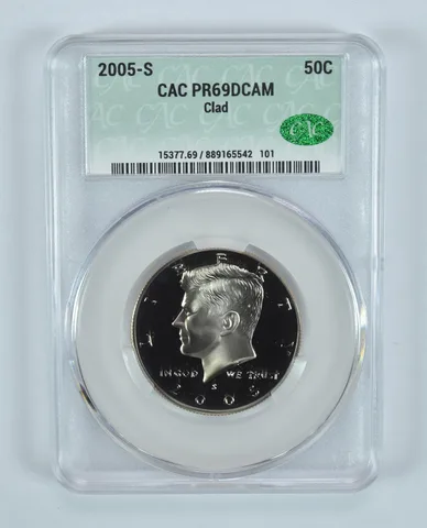 2005-S Kennedy Half Dollar CLAD PR69 DCAM CAC CACg
