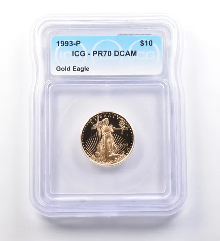 1993-P $10 American Gold Eagle 1/4 Oz Gold PR70 DCAM ICG