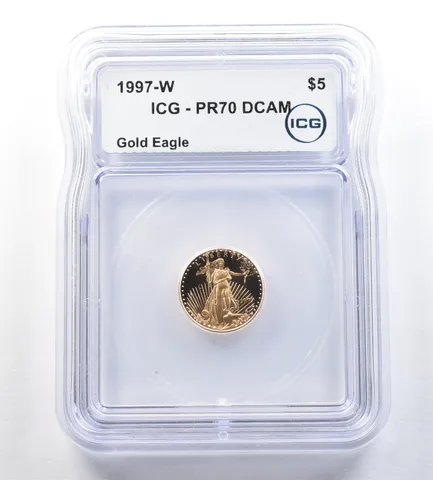 1997-W $5 American Gold Eagle 1/10 Oz Gold PR70 DCAM ICG