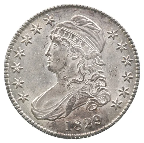 1829 Capped Bust Lettered Edge Half Dollar O.113 R2 a7106