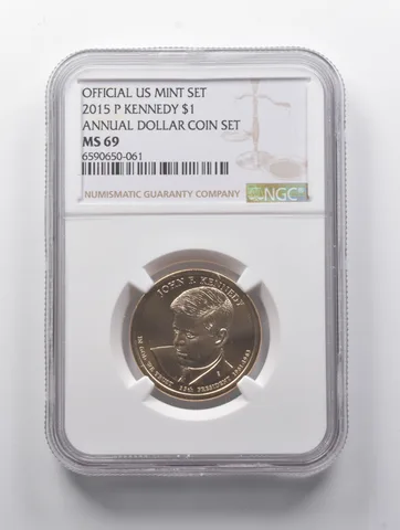 2015-P Presidential $1 Kennedy Annual Dollar Coin Set MS69 NGC