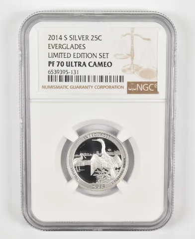 2014-S PF70 Everglades Silver Quarter US Mint Limited Edition Set NGC