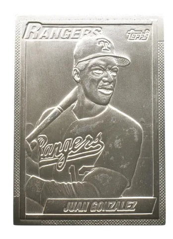 1990 Juan Gonzalez Rangers Silver Bar 4.31 Troy Oz Topps Cards *2425