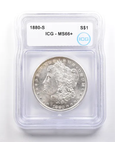 1880-S Morgan Silver Dollar MS66+ ICG ICG Insane Color *6021