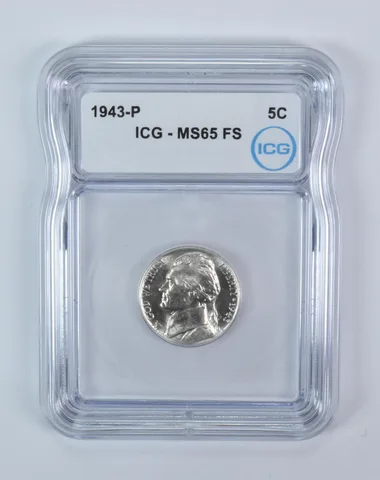 1943-P Jefferson Nickel MS65 FS ICG WTN War Silver