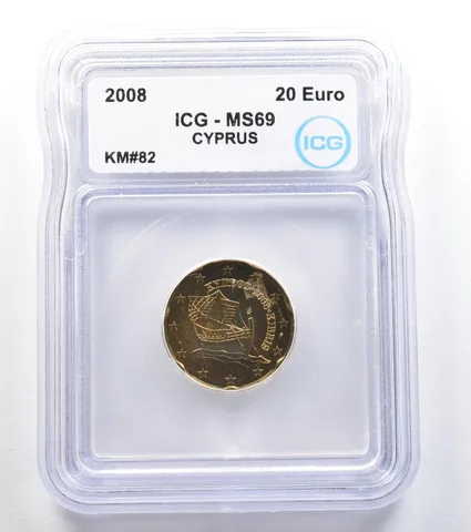 2008 Cyprus 20 Euro KM#82 MS69 ICG *8018