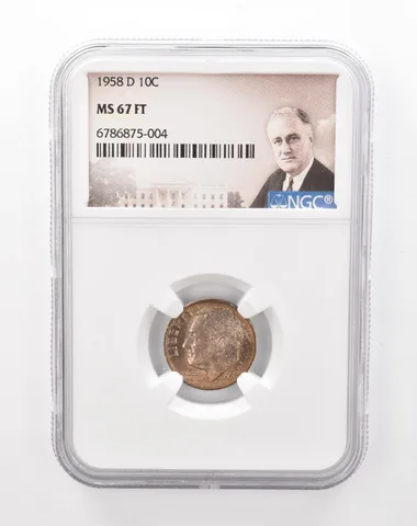 1958-D Roosevelt Dime MS67 FT NGC Beautiful Tone a1252