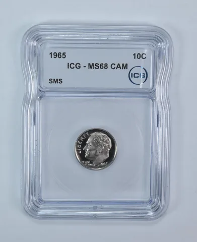 1965 Roosevelt Dime SMS MS68 CAM ICG