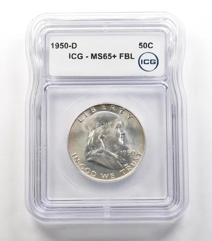 1950-D Franklin Half Dollar MS65+ FBL ICG *6702