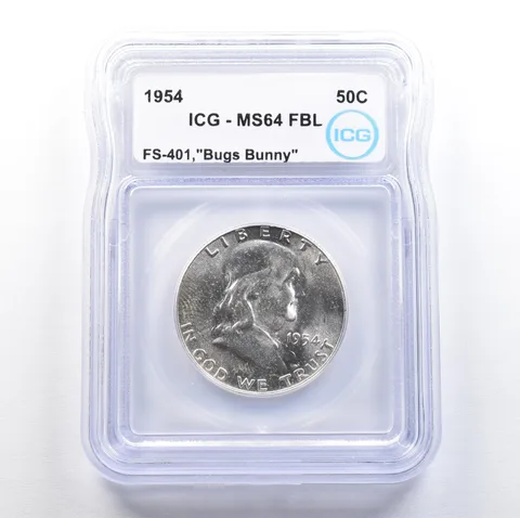 1954 Franklin Half Dollar Bugs Bunny FS-401 MS64 FBL ICG *7623