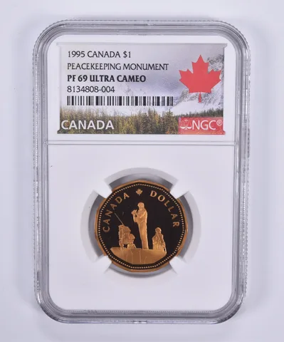1995 Canada 1 Dollar Peacekeeping Monument PF69 UCAM NGC Canada Label