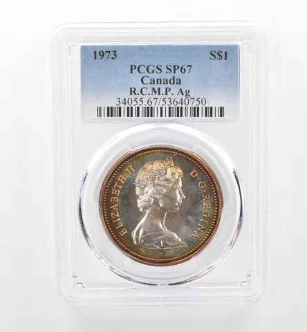 1973 Canada 1 Dollar Silver RCMP SP67 PCGS Beautiful Tone *1923