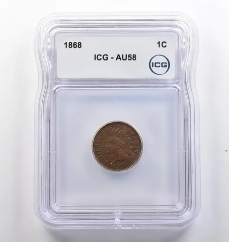 1868 Indian Head Cent AU58 ICG *4090