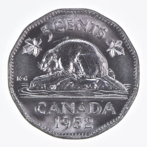 Better Date - 1952 Canada 5 Cents World Coin *023