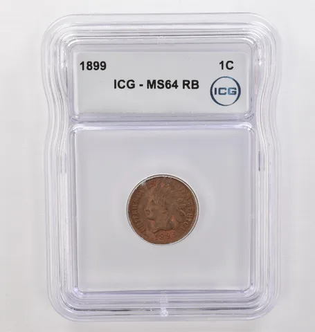 1899 Indian Head Cent MS64 RB ICG Beautiful Tone *4183