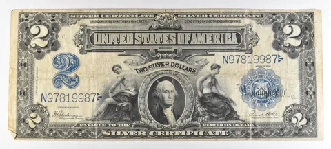 1899 $2 Silver Certificate Large Note Blue Seal a1846