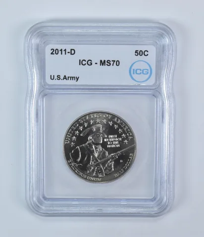 2011-D US Army Commemorative Half Dollar MS70 ICG