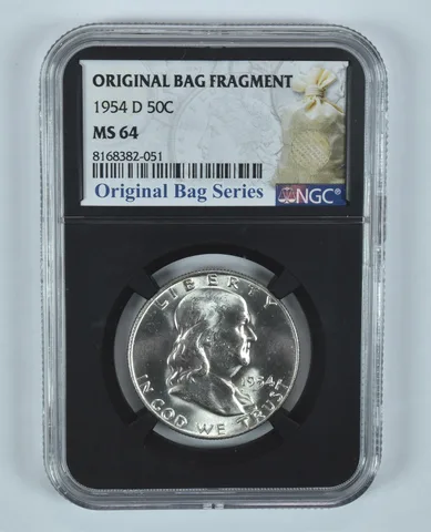 1954-D Franklin Half Dollar Original Bag Fragment MS64 NGC